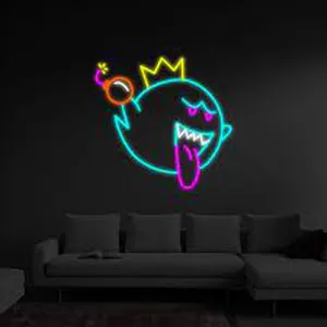 Summon the Spooky Vibes with King Boo Neon Light - LED Neon Sign, Flex Neon, and Custom Decor for a Hauntingly Good Time