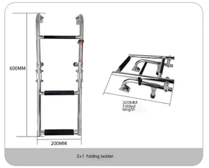 Thang Thuyền Phao 4 Bậc Thang Thép Không Gỉ Thang Thuyền Bơi Gập Trên Bến Tàu - Product Image 5