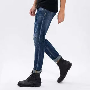 Nuevo Diseño, Jeans de Mezclilla Tejidos Rectos de Cintura Media para Hombre, Transpirables, Casuales, Estilo Urbano, Mejor Precio - Product Image 3