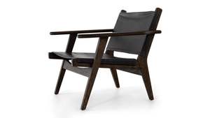 Fauteuil lounge en teck massif fait main sur mesure avec assise et dossier en cuir premium, fabricant de meubles OEM ODM - Product Image 5