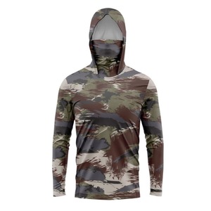 Sudadera con Capucha Personalizada de Secado Rápido y Transpirable con Estampado por Sublimación, MOQ Bajo, 100% Poliéster, Protección UPF 50, Unisex, para Pesca - Product Image 1