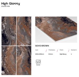 Carreaux de porcelaine émaillés grand format de luxe à haute brillance 600x1200mm pour salon chambre appartement villa centre commercial maison - Product Image 3