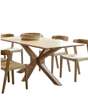Table à manger en bois d'acacia massif de luxe jambe d'araignée en bois pliable 8 sièges finition naturelle salle à manger nordique maison Table à manger