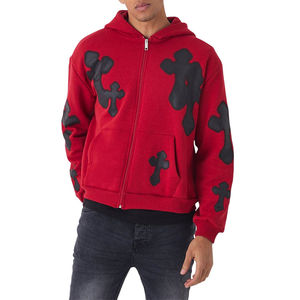 Sudadera con Capucha Extra Grande de Alta Calidad Personalizada, Estilo Holgado, con Cierre Cruzado y Forro Polar de Algodón para Hombre - Product Image 4