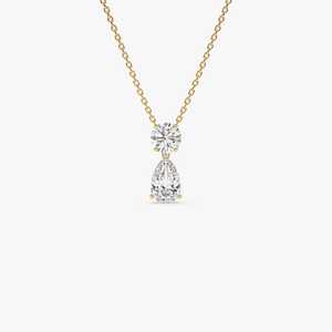 2025 Premium Selling 14K Basket Setting Poire Shape & Round Cut Collier de diamants cultivés en laboratoire pour les femmes - Product Image 1