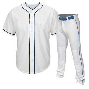 Uniformes de basket-ball pour hommes brodés personnalisés vente en gros bouton design maillot de baseball ensemble de vêtements de sport avec logo personnalisé - Product Image 3