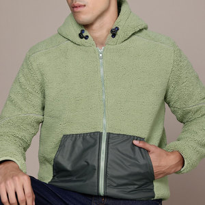 2024 hiver Premium laine hommes Sherpa veste vente chaude Premium ajusté chaud hiver porter plaine teint Technique - Product Image 1