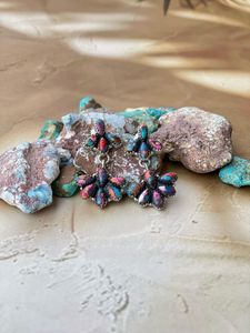 Pendientes de plata de ley con piedras preciosas de sueño rosa para mujer - Product Image 3
