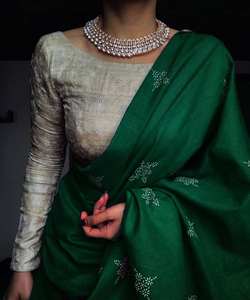 Sari en mousseline de coton et soie multicolore de haute qualité avec saris imprimés numériquement pour les femmes indiennes et pakistanaises - Product Image 2