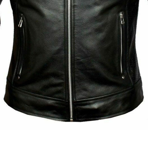 Men's New Fashion Slim Fit Bomber Jacket Genuine Leather with <b>Canvas</b> Reasonable Price <b>Large</b> Size Front Logo Positioned - Product Image 4