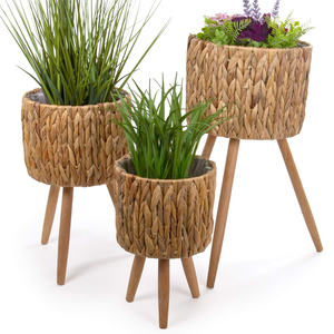 Panier porte-plantes en jacinthe d'eau à prix compétitif, vente en gros, pots tressés - Product Image 1
