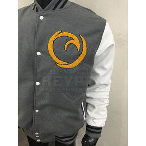 Chaqueta de lana universitaria con logotipo personalizado para hombre con mangas de cuero, ropa de invierno de gran venta de fabricantes de ropa con cuello levantado - Product Image 2