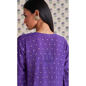 ชุดเดรสอินเดียทำด้วยมือสไตล์ชิคาคาริสีม่วงแบบตรงชุดเดรสอินเดียสไตล์ปากีสถานหรืออนาคาลี - Product Image 2