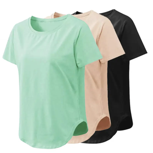 Camisetas transpirables para mujer de Pakistán, ropa de mujer, Camiseta holgada de yoga transpirable para correr, Camiseta deportiva informal de manga corta - Product Image 1