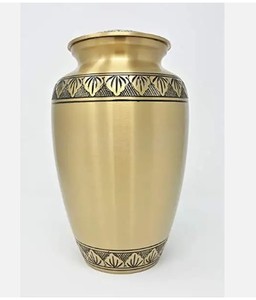 Urne funéraire de Biarritz en métal en laiton de vente chaude avec urne funéraire de forme florale ronde à vendre - Product Image 1