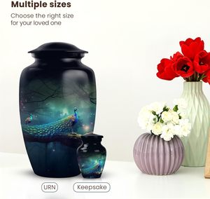 Urnes funéraires de paon pour hommes cendres urnes funéraires masculines adultes pour cendres humaines adultes femmes cendres uniques taille personnalisée - Product Image 4