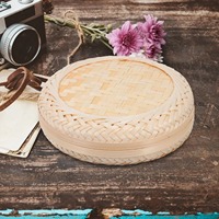 Boîte de rangement en bambou simple exquise avec couvercle Boîte en bambou faite à la main Décoration de table pour la maison naturelle écologique Vente en gros du Vietnam