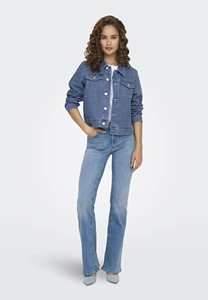 Venta al por mayor azul claro de mezclilla de las mujeres OEM chaqueta de mezclilla bolsillos entrepierna y cierre de botón diseñado para las mujeres para todas las estaciones comodidad - Product Image 4