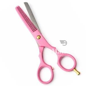Ciseaux professionnels roses pour la retouche des cheveux – Ciseaux texturisants en acier inoxydable pour salon et barbier - Product Image 5