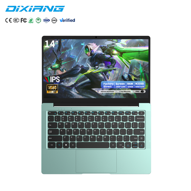Hot Selling DIXIANG Blue Entry Level Laptop Win 11 SSD 14'' RAM 6GB 64GB N3350 512GB SSD UHD Graphics OEM Business Series WiFi