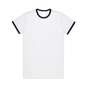 Unisex Youth-Ringer T-<b>Shirt</b> with Custom Logo <b>White</b> <b>Short</b> <b>Sleeve</b> Oversize Hip Hop Crew-Neck Tee Tops Solid Pattern - Product Image 3