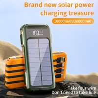 Banque d'alimentation solaire 20000mAh la plus vendue avec logo personnalisé, étanche, anti-poussière, anti-chute, charge sans fil 5W, lampe torche LED, solaire portable