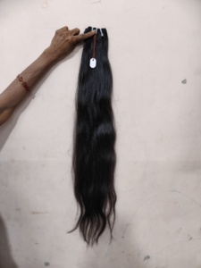 100% Cabello humano indio natural Precio al por mayor Cutícula alaigned Raw Indian Temple Virgin Raw Hair Bundle Vendedores en India - Product Image 4