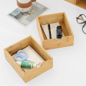 100% Original Bamboo Desk Organizer - Mini Bamboo Desk Drawer <b>Tabletop</b> <b>Storage</b> Organization Box for Office Home Toiletries - Product Image 4