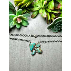 Ella Peters # Collier géométrique en turquoise et argent sterling pour occasions spéciales - Product Image 2