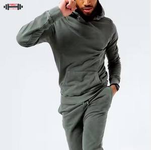 Vente chaude hiver hommes lavage à l'acide survêtements 100% coton polaire respirant à capuche Sport tenue - Product Image 4