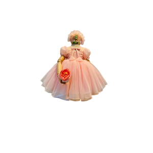 Haute qualité été princesse enfant en bas âge robe filles licou paillettes maille robe avec dentelle décoration Logo personnalisé ODM approvisionnement fait - Product Image 1