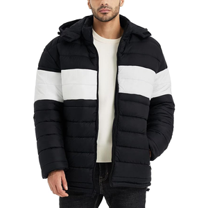 Manteau d'hiver isolé à fermeture éclair complète Veste matelassée coupe-vent chaude pour hommes Blouson bombardier d'extérieur - Product Image 1
