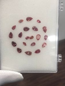 Diamants synthétiques de qualité supérieure, cultivés en laboratoire, de couleur rose rouge, en forme de poire, de cœur, de coupe radiante, VVS, pierres brutes, certifiées CVD - Product Image 6