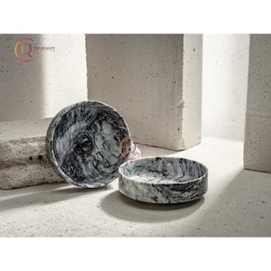 ชามใส่อาหารลายหินอ่อนธรรมชาติสีดำดีไซน์หรูหราชามญี่ปุ่นสำหรับเสิร์ฟสลัดและร้านอาหาร - Product Image 4