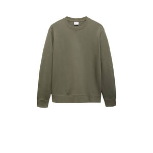 Sweat-shirt à col rond de luxe 100% coton éponge française surdimensionnée avec logo avant motif solide pour le streetwear d'hiver - Product Image 5