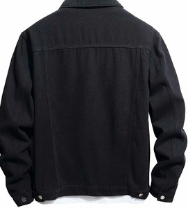 Veste en jean pour homme légère de haute qualité vintage à simple boutonnage confortable respirante à séchage rapide coupe-vent motif uni - Product Image 1