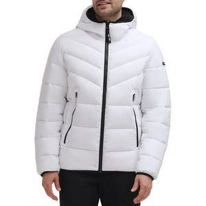 Chaqueta Acolchada Ligera con Capucha y Cuello Alto para Hombre, con Cierre de Cremallera, Informal, para Uso Diario en Exteriores, para Invierno - Product Image 2