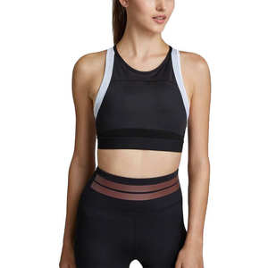Soutien-gorge de sport pour femmes de couleur noire solide soutien-gorge de sport léger en tissu extensible de haute qualité à taille élastique vêtements de sport vente en gros - Product Image 1