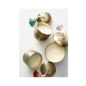 Pot de bougie en cire métallique élégant avec finition en cuivre pour les hôtels de réunions de famille et les décorations de cérémonie religieuse - Product Image 2