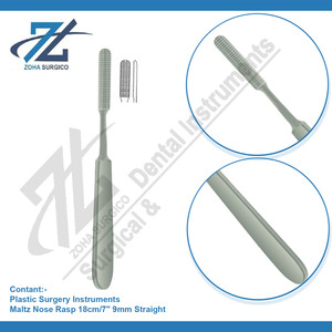 Maltz Nose rasp 18เซนติเมตร/7 "9มิลลิเมตรตัดตรง/ย้อนกลับที่มีคุณภาพสูงสแตนเลสพื้นฐานการผ่าตัดผู้ผลิตปากีสถาน - Product Image 3