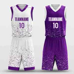 Ensembles d'uniformes de basket-ball réversibles par sublimation en polyester personnalisés pour hommes Kits de maillots de basket-ball sublimés imprimés - Product Image 3
