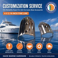 Nouvel embout de rail de protection en acier inoxydable 316 poli miroir, finition fine, 4x2,19 pouces, pour bateaux, yachts, kayaks et accessoires de quincaillerie marine