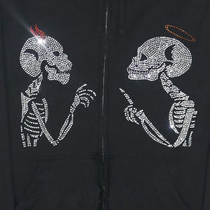 เสื้อฮู้ดพลอยเทียมใหม่สำหรับผู้ชายเสื้อฮู้ดพลอยเทียมน้ำหนักมาก - Product Image 3