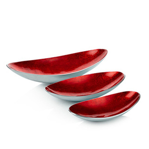 Cuencos de barco de metal de aluminio martillado de cobre antiguo - Product Image 3