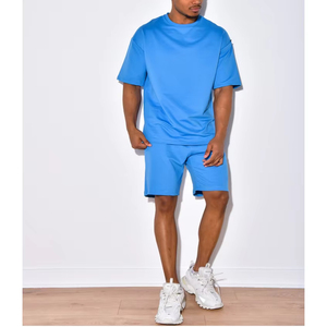 Ensemble T-shirt et short décontracté d'hiver 2025 de haute qualité pour hommes, en coton, avec logo personnalisé, vente en gros - Product Image 3