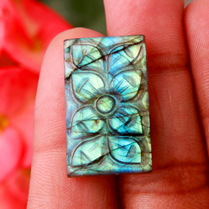 Labradorite naturelle sculpté Cabochon lisse concepteur pierre Multi Flashy lâche pierres précieuses métaphysique laboratoire sculpture à la main - Product Image 1