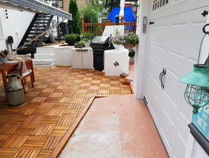 Azulejos de cubierta de madera de acacia de diseño moderno, azulejos de patio exteriores entrelazados de PVC impermeables, aplicación interior suave, todos antideslizantes - Product Image 6