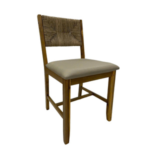 Modern Simple Solid <b>Wood</b> Woven Seagrass Dining <b>Chair</b> Stable Home Furniture for <b>Kitchen</b> Hotel Restaurant Living Room Apartment - Product Image 2