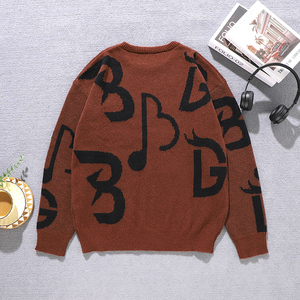 Custom Men's Winter Factory Heavy Loose Oversized O-neck Brown <b>Knitted</b> Soft Warm Comfortable <b>Shrug</b> 100% Acrylic 360g Double - Product Image 2