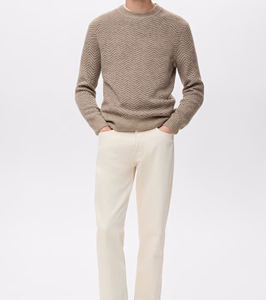 Sweater Wholesale 350G Heavy Mock Neck Crewneck Sweatshirts Sweater Custom Basic Loose Solid Color Oversized Thick <b>Warm</b> Sweater - Product Image 4